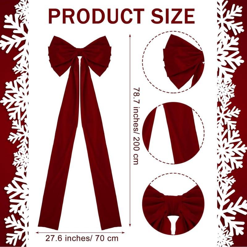 Large Velvet Christmas Bow Decor Indoor Outdoor Hanging Party Wedding Home Festive Decoration