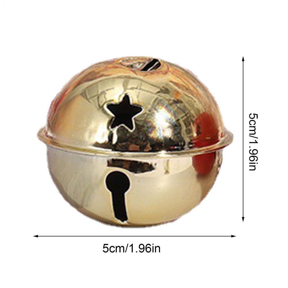 5 Pcs Silver Gold Jingle Bells Pendants Hanging Christmas Tree Ornaments Christmas Decorations Party DIY Crafts Accessories