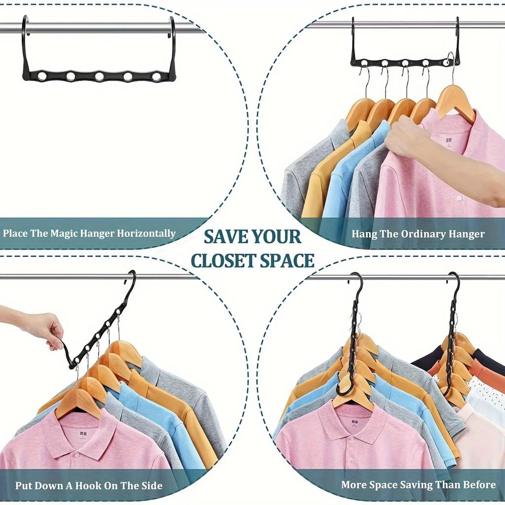 Five Hole Magic Hanger Drying Rack Storage Rack Multifunctional Anti Slip and Space Saving Hanger Closet Hanger Hanger Organizer