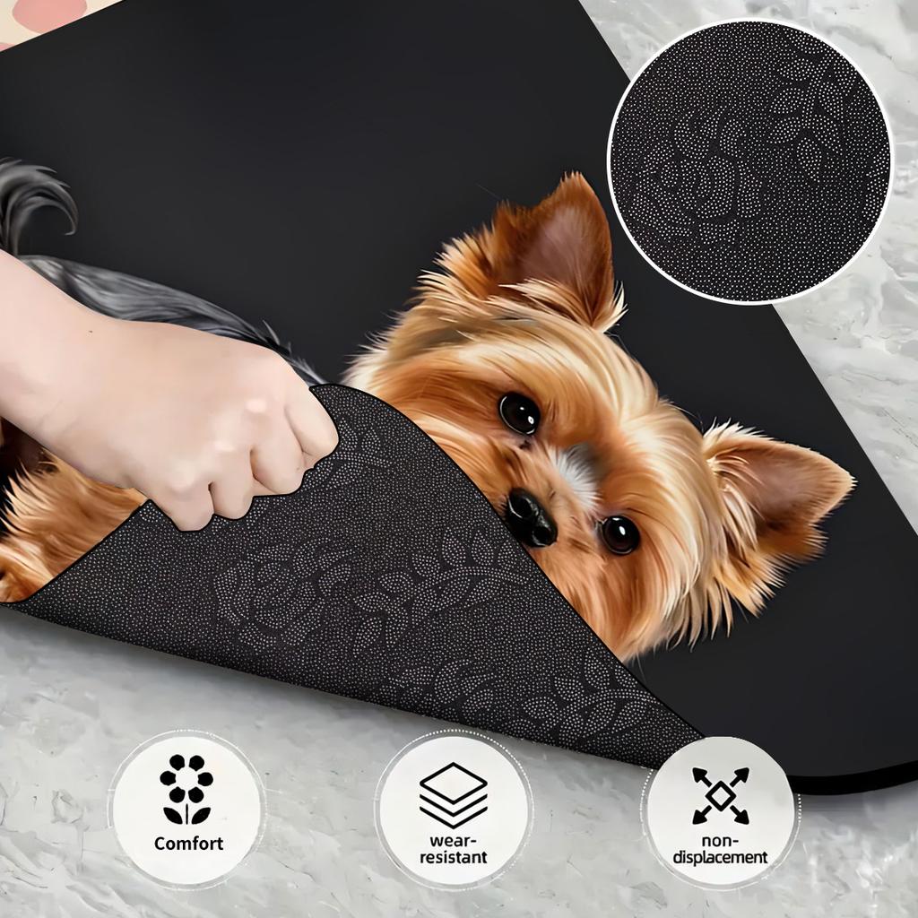 1Pcs Yorkshire Terrier Puppy Car Trunk Mat with Anti Slip Cargo Liner Waterproof Rear Storage Protector Floor Mat for SUV Sedan