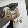 New Shoulder Messenger Bag Fashionable Texture Underarm Bow Decoration Women's Bag Retro Style Underarm Bag