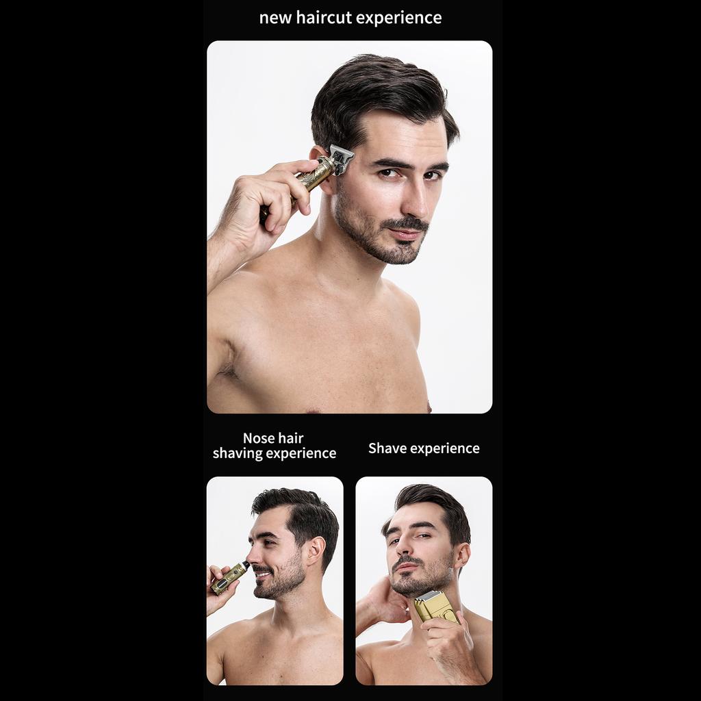 USB Re able Hair Clipper, Wireless Hair Trimmer, Electric Haircut Set with 4 Combs, Modern Haircut