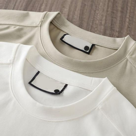 Men T-shirt Round Neck Short Sleeve Casual Tops with Buttoned Hem Soft Lightweight Pullover Tops Home Gym Street Wear