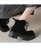 2025 Autumn/Winter Round Toe Thick-Soled Fashionable and Comfortable Women's Boots - Versatile and Slimming British Style Short Boots