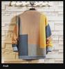 Men's Plus Size Loose Cashmere Patchwork Cardigan: Unique Autumn/Winter V-Neck Sweater