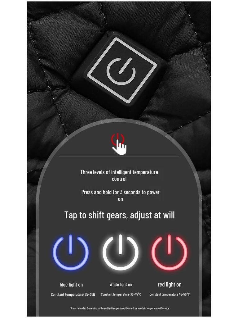 USB-Charged Smart Heating Vest with Adjustable Size for Men & Women - Dual Control, Nine-Zone Winter Warmth