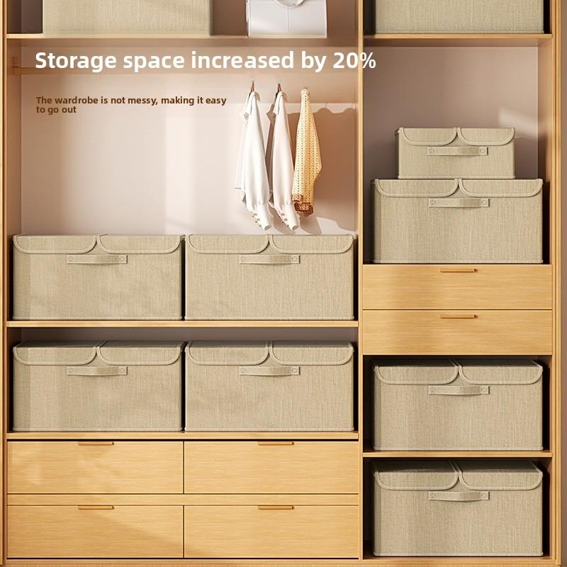 Japanese Fabric Dustproof Storage Box With Lid For Closet And Bedroom Organization