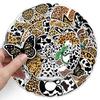 50-Pack Waterproof Leopard & Cow Print Graffiti Stickers for Skateboards, Phone Cases, and Suitcases