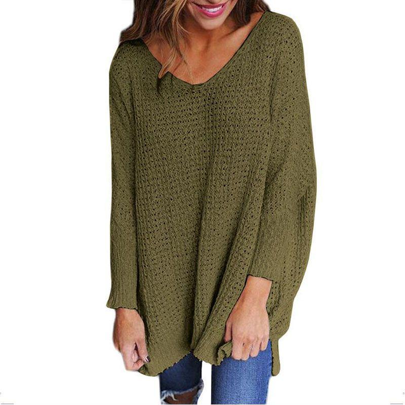 Elegant And Warm Womens V Neck Knitted Pullover Sweater For Autumn And Winter Seasons