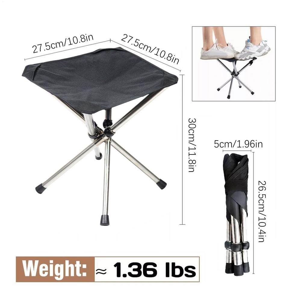 Folding Camping Stool Chair Fishing Chair Portable  Lightweight Stainless Steels Bracket Seat For Outdoor Gardening Fishing