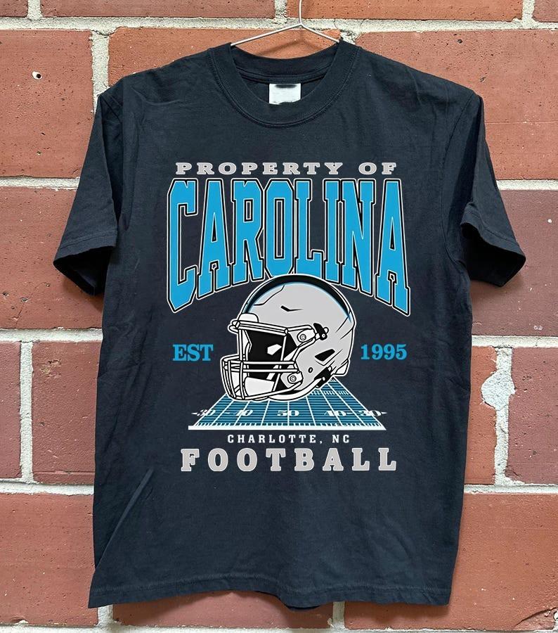 Carolina Football Vintage Grafik Tişört Unisex Retro Spor Taraftarı Tişört Kuruldu 1995