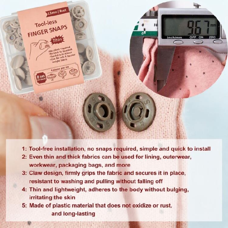 Open-and-Close Fabric Connectors, Four-Part ABS Plastic Garment Fasteners Clasps with Integrated Prongs for Alterations and Repairs