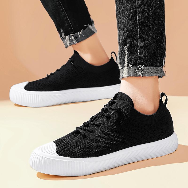 Men's and Women's Mesh Breathable Casual Sports Shoes Lace-up Vulcanized Couples Walking Light Spring and Autumn New