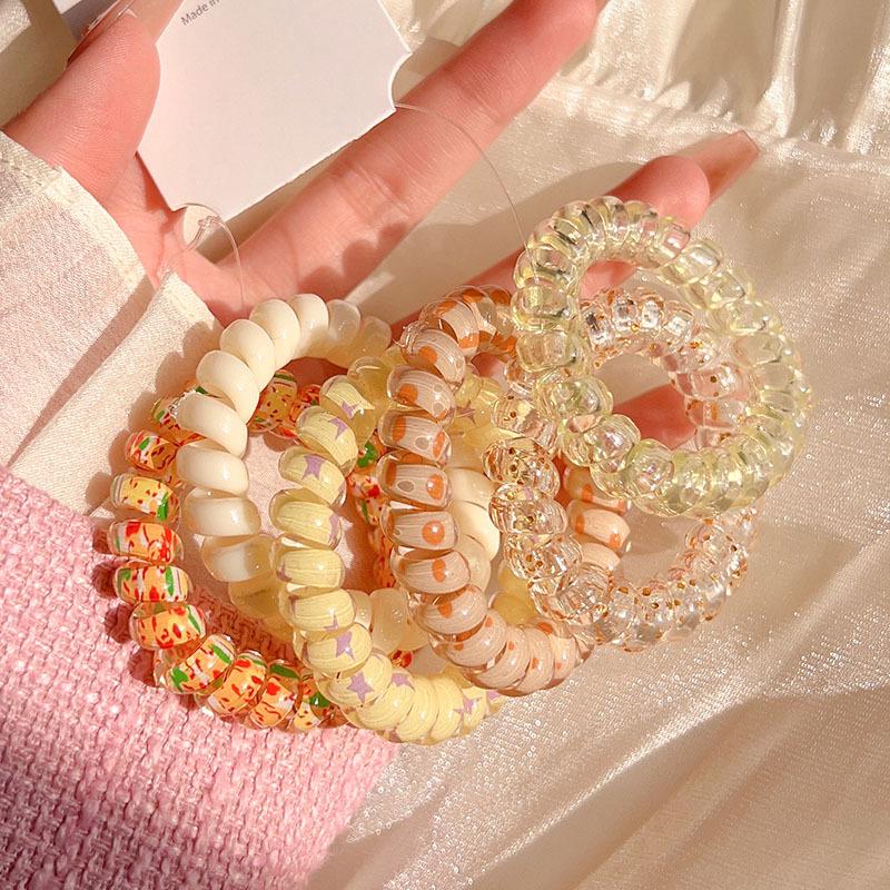 6-Pack Frosted Elastic Hair Rings - Durable, Simple Ponytail Bands for Women