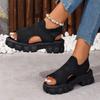 Non-slip Beach Sandals Women's 2025 Summer New Breathable Mesh Muffin Bottom Fly-woven Sneakers Women