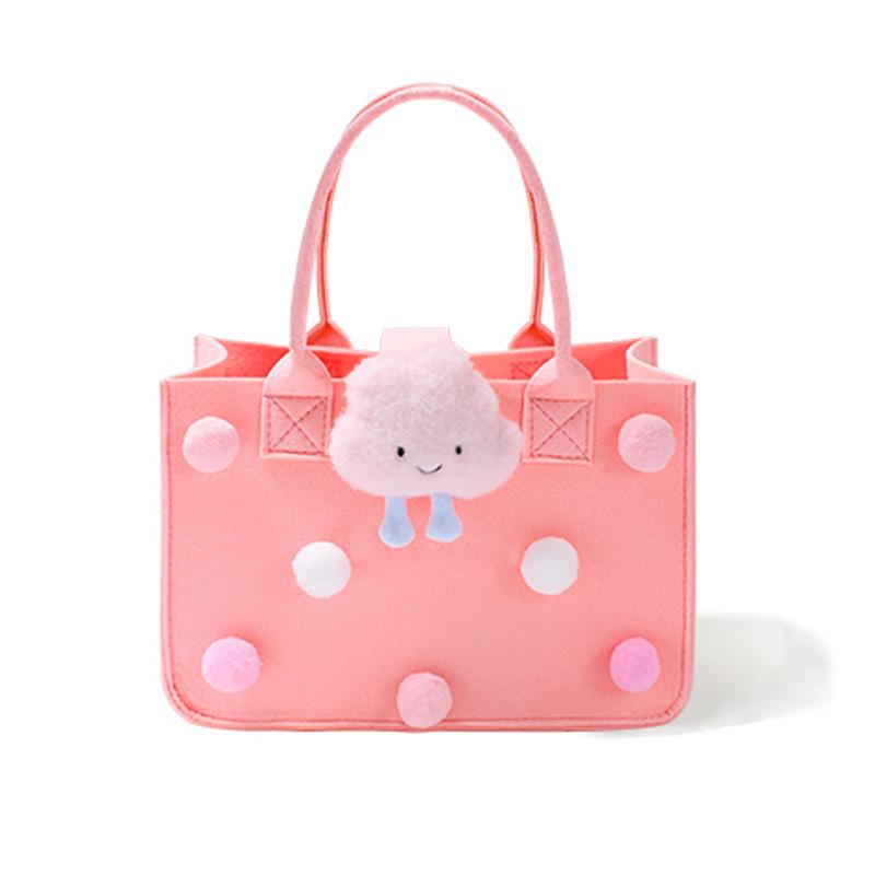 

Сумочка для мамочек из мультяшного фетра - Подарочная сумка для девочек и сумка для покупок Pink Cloud; 30*20*18