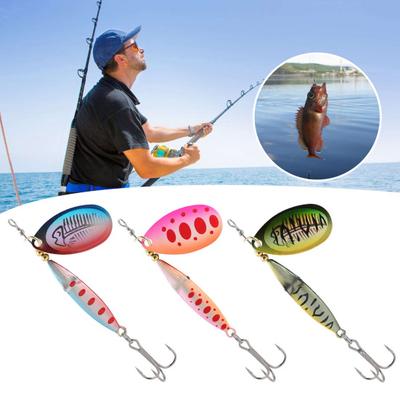 5 Stück 8,5 cm/9 g Tintenfisch Spinnerblatt Köder mit Haken Metall Spinnerbait Rotierender Paillettenköder Salzwasser Süßwasser Barsch Hecht Zander Angeln