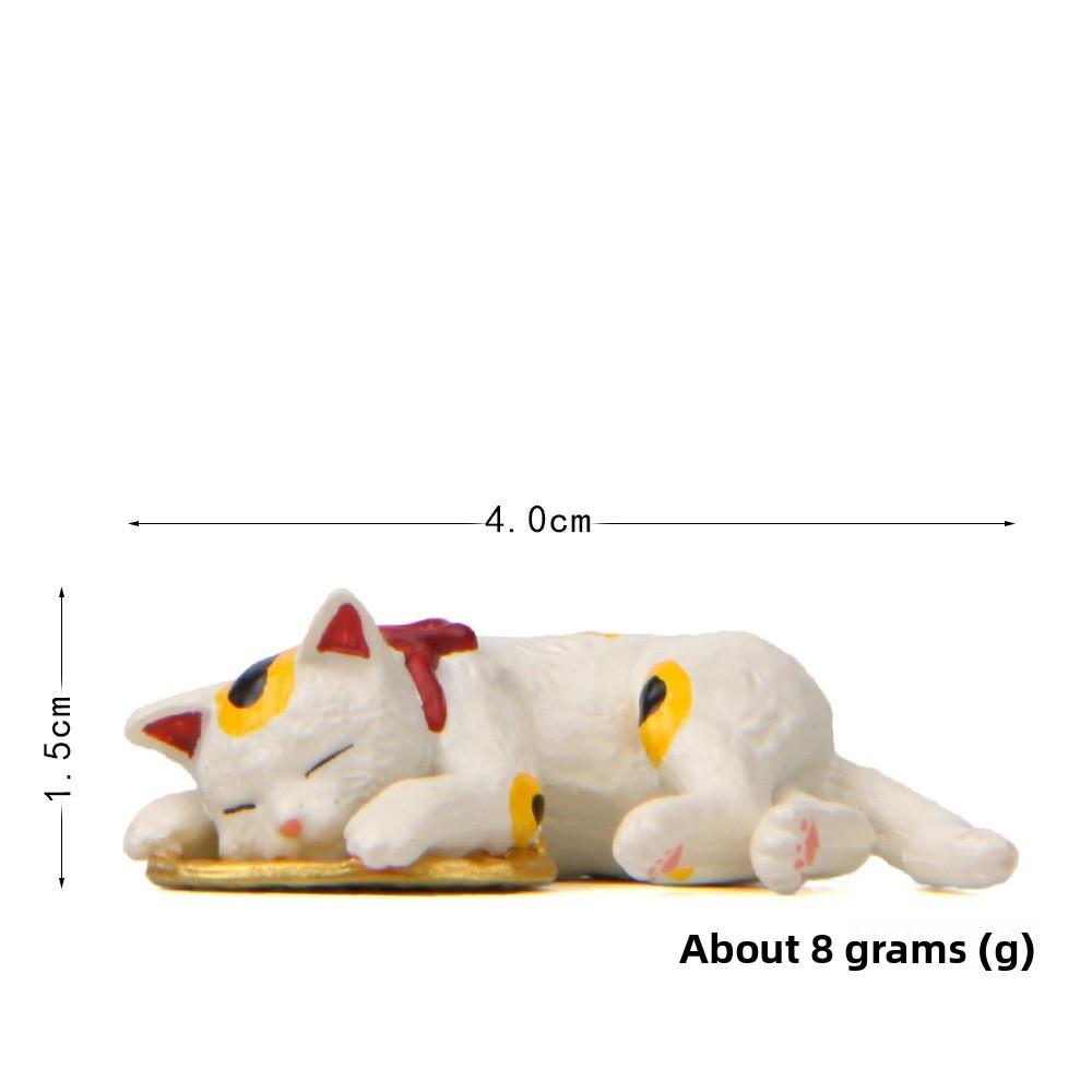 Figurine Cat Sleeping With Resin Material For Micro Garden Decor And Use Gift