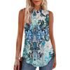 Women's Fashion Casual Sleeveless Vest Vintage Print -neck Sleeveless Top