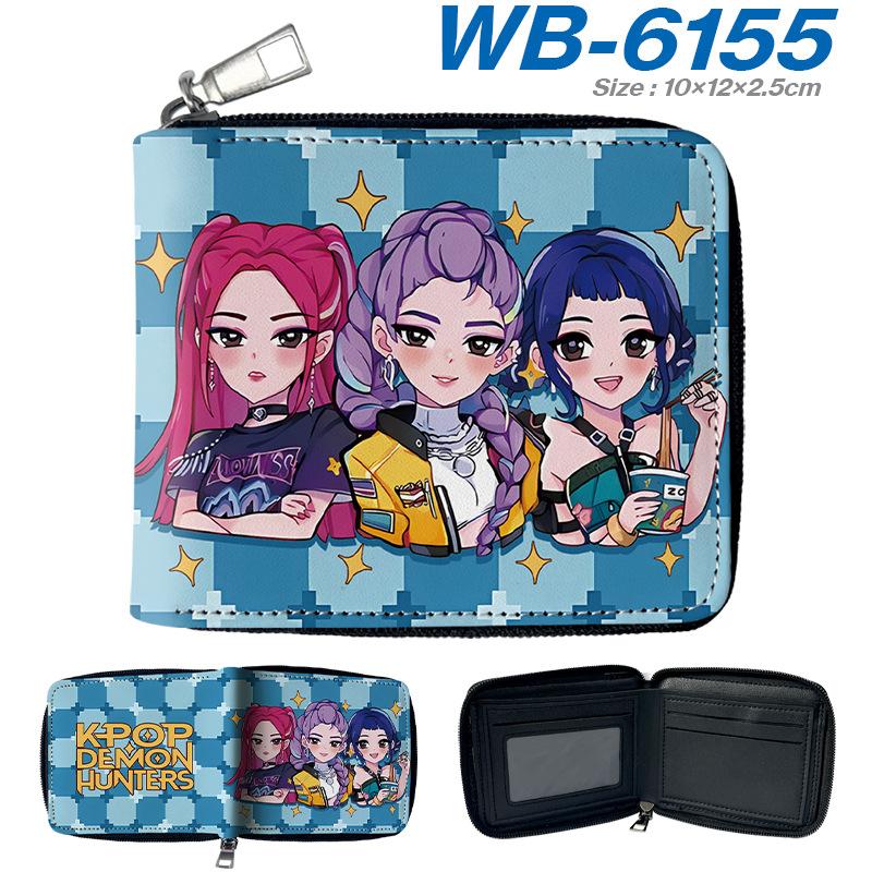 K-Pop Demon Hunters Short PU Zip Wallet Anime Card Holder Mini Coin Purse Black 1pcs