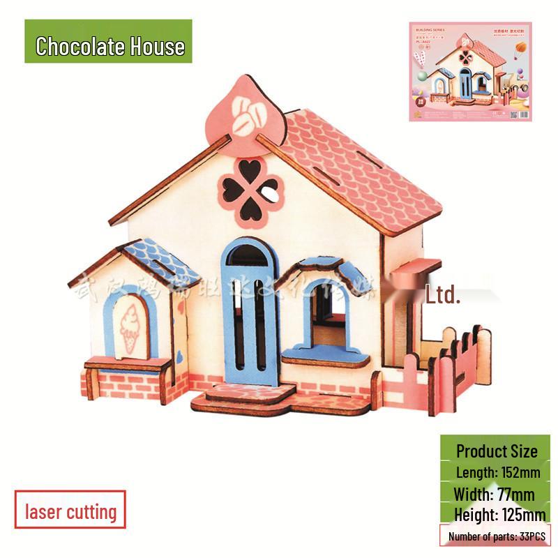 3D Wooden DIY Puzzle Toy - Laser Cut, 2 Pieces