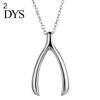 Magical Wishbone Pendant Necklace Good Luck Charm Clavicle Chain Jewelry Gift