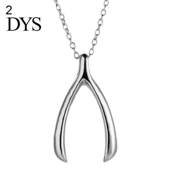 Magical Wishbone Pendant Necklace Good Luck Charm Clavicle Chain Jewelry Gift