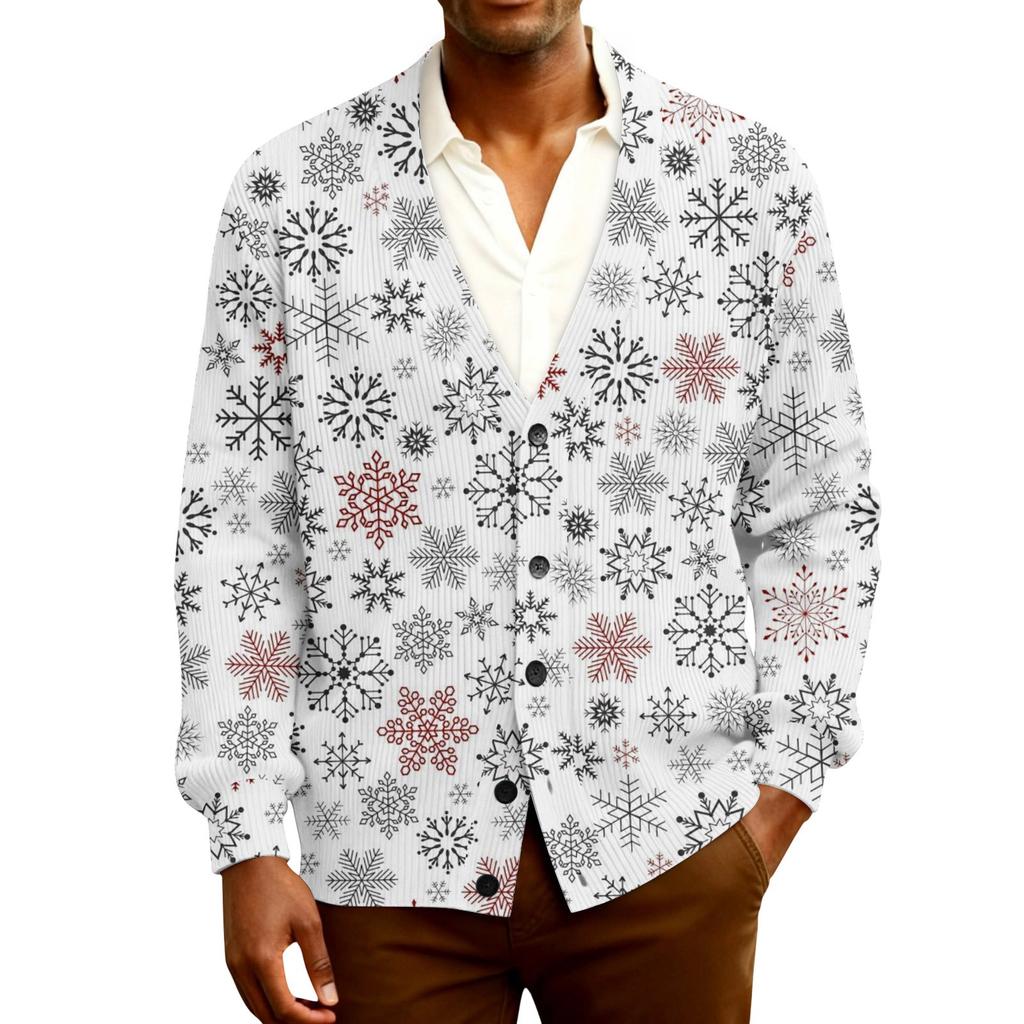 Men's Ribbed Knit Long-Sleeve Cardigan