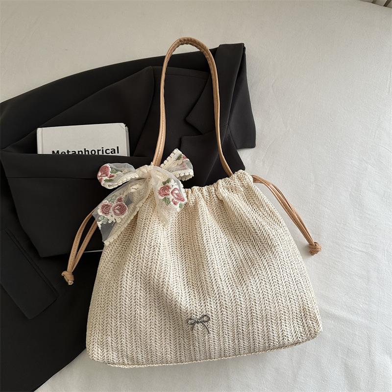 Xia Shangxin Straw Beach Fresh 2025 Popular New Trendy Fashion Simple Large Capacity Portable Shoulder Tote Bag