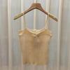 New Spring and Summer Design Kink High Waist Strap Breast Versatile Knitted Suspender Vest with Short Top for Women