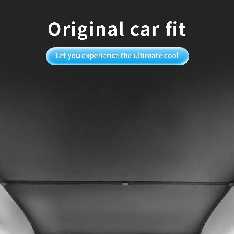 Heenvn Ice Cloth Buckle Sun Shades For Tesla Model Y Juniper 2025 Sunroof Sunshade Front Rear Sunroof Skylight Car Accessories