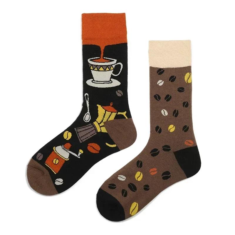 Original Design AB Mandarin Duck Asymmetric Socks Ins Street Cartoon Creative Animal and Plant Fruit Fashion Sports Cotton Socks