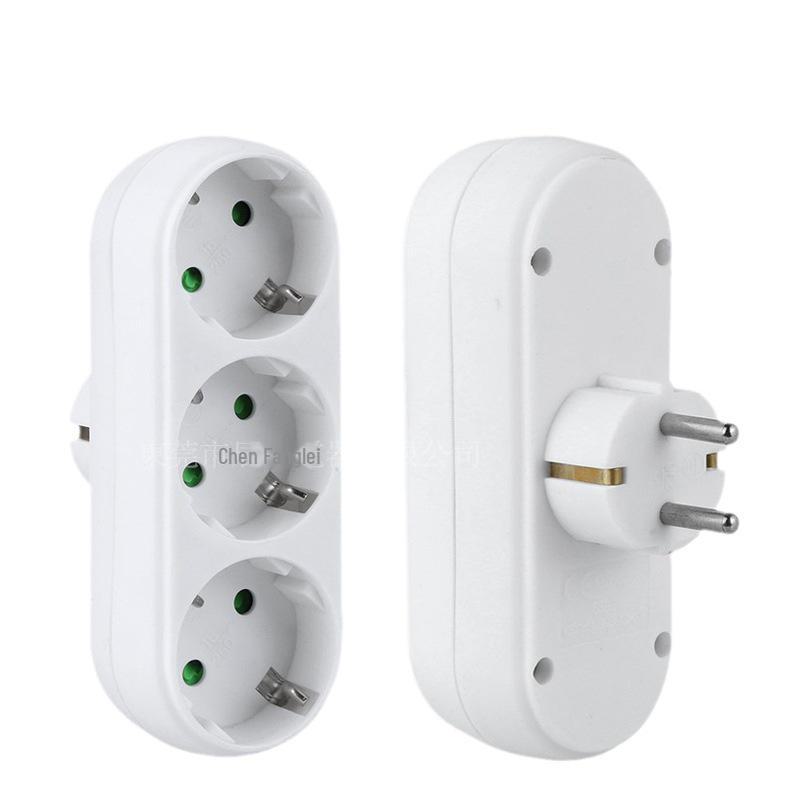 Plugue de conversão de energia europeu/alemão: Adaptador de soquete 1 para 3