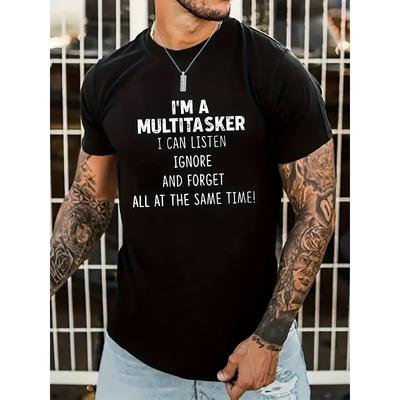 European Sizes Round Neck Graphic T-shirts, Causal Tees, Short Sleeves Comfortable Tops, Men's Summer Clothing Fashionable Casual Shirt
