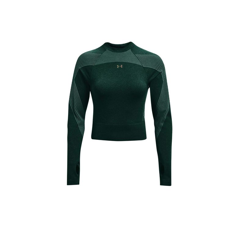 

Under Armour Повседневный тренировочный укороченный топ футболка женские топы зеленый 1362723-370 S