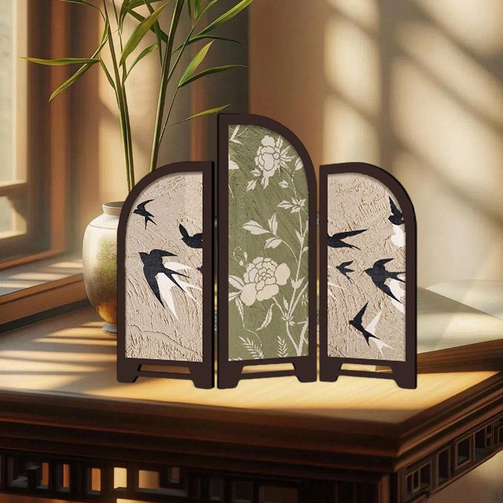 3 Panel Divider Table Screen for Feng Shui Decoration In Living Room