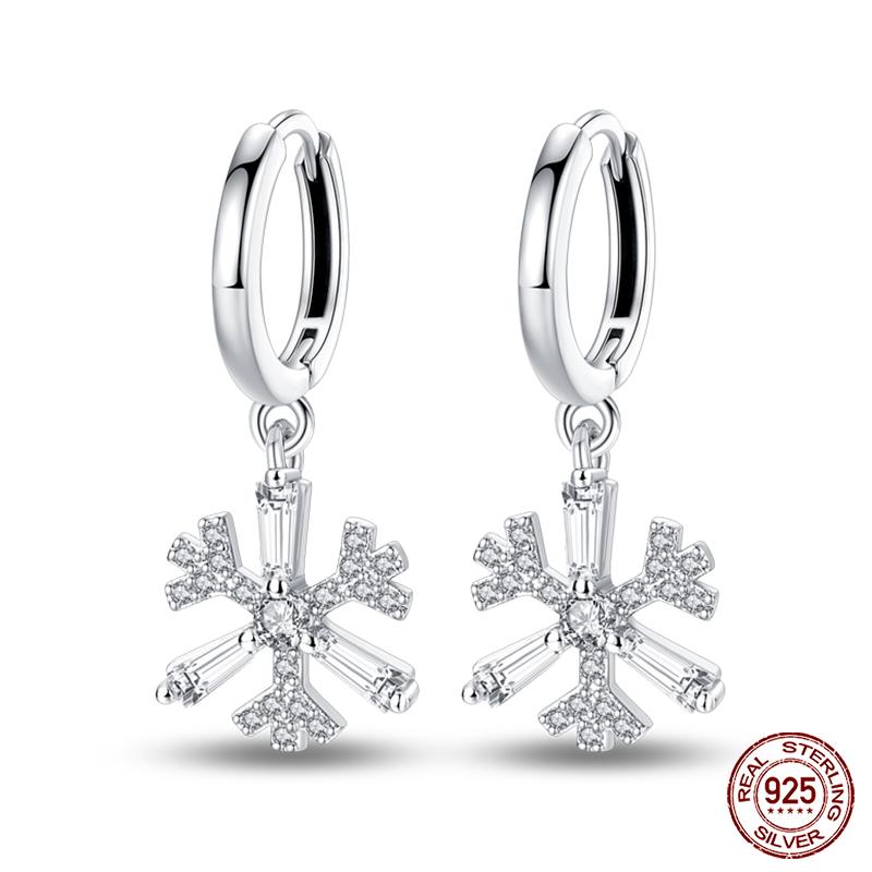 Real 925 Sterling Silver Star Earrings For Women Sparkling Zircon Ear Studs Luxury Fine Engagement Wedding Jewelry Gift For Girl