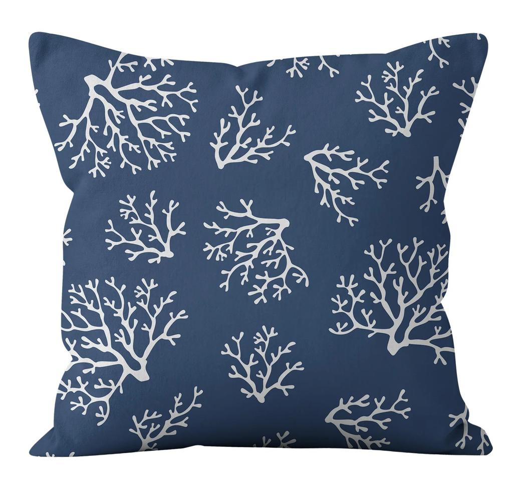 Simple Blue Printed Pillowcase Car Ornaments Office Living Room Home Pillowcase