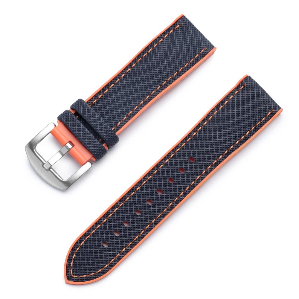 For Seiko Nylon Watch Band 18mm 20mm 21mm 22mm TPU Rubber Watch Strap Stitching Sports Handmade Wristbelt Men Women Bracelet