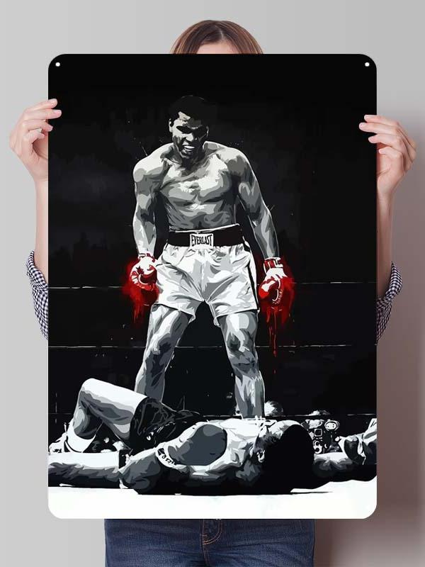 Muhammad Ali Bokser Metalowe Plakaty Dekoracyjne do Dekoracji Pokoju Niestandardowe Bokserskie Metalowe Tabliczki Cyny do Dekoracji Ściennej Retro Dom Mężczyźni