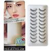 Clear Eyelash False Eyelashes Extensions Large Capacity 10 Pairs (Natural Type)