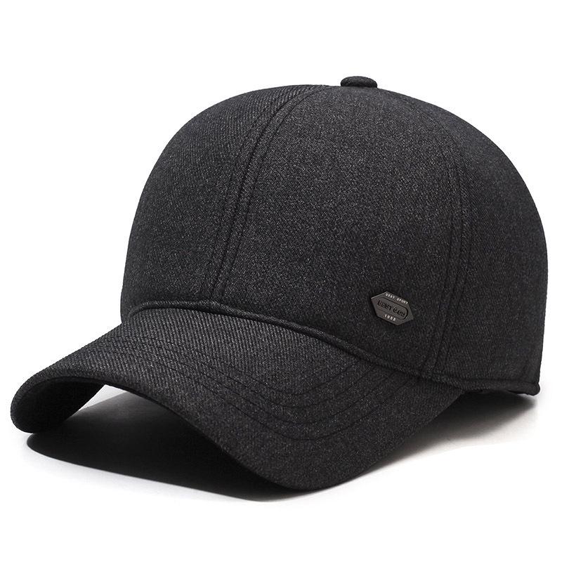 Men's Thickened Woolen Duckbill Hat with Ear Protection - Ideal for Dad, Grandpa, and Elderly - Warm Winter Baseball Cap