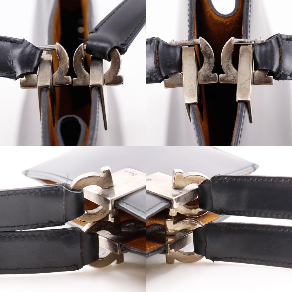 Salvatore Ferragamo Gancini Tote Bag BP-21 0137 black Calfskin Women Used