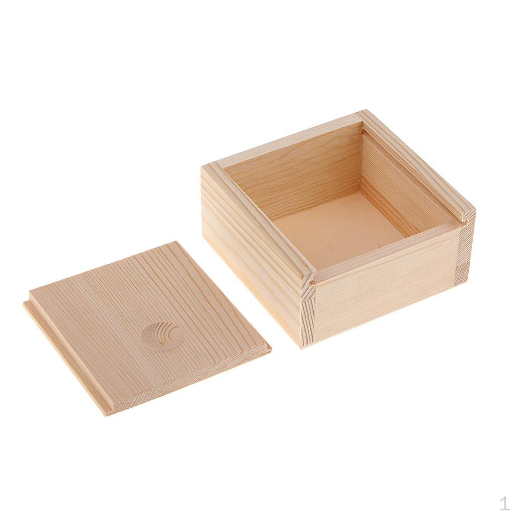 

Незавершенный неокрашенный деревянный ящик для хранения с крышкой для мыла