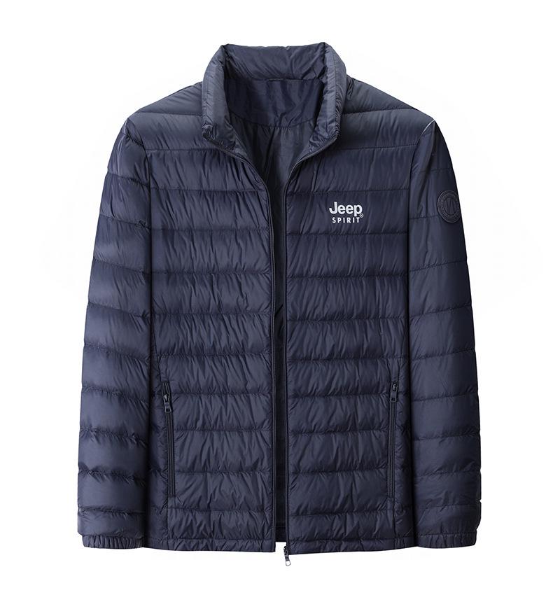 Jeep Men's 90% Duck Down Jacket - Stand Collar, Short, Warm Outerwear for Autumn & Winter