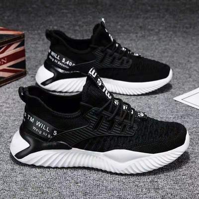 New Fashion Soft-soled Casual Shoes Korean Version of Trendy Student Sports Shoes Fly-woven Mesh Breathable Men's Shoes