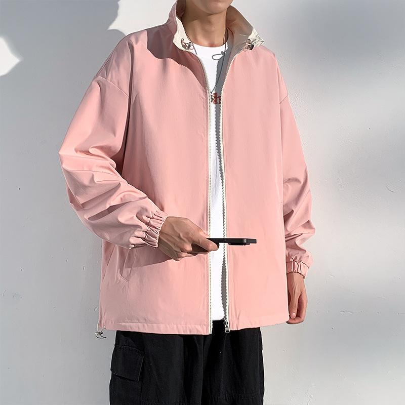 New Double-sided Jacket, New Spring and Autumn Versatile Trendy Brand Stand-up Collar Loose and Simple Neutral Couple Casual