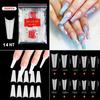 500PCS Natural Transparent Ballerina Almond  Round End Full/Half Ballet Coffin French False Nail Tips Fake Toenail Tip Manicure
