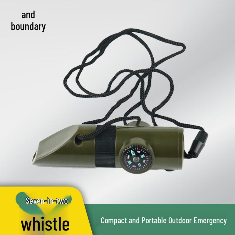 Jijie 7-in-1 Survival Whistle & Compass Tool