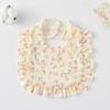 Ruffle Baby Drool Bibs: Pure Cotton Printed Lace Bibs